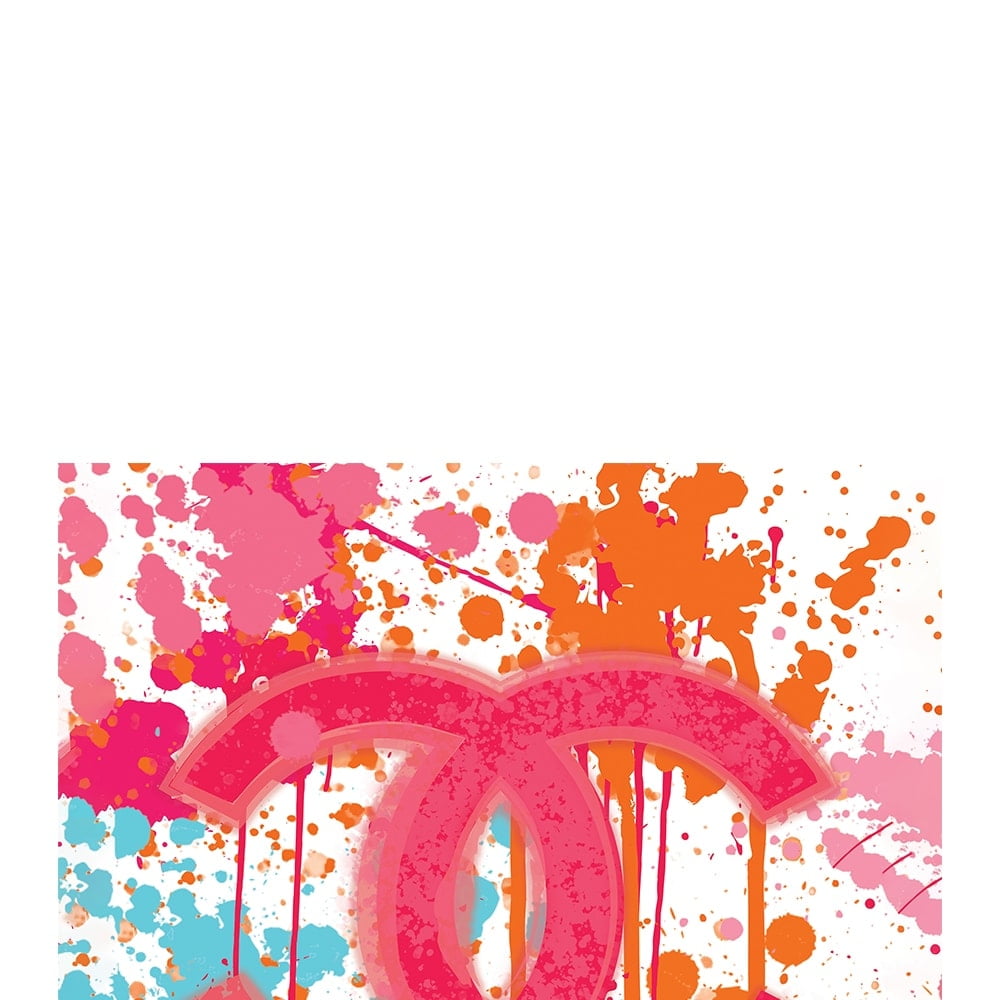 PLAYFUL SPLATTER PAINT DESIGN FASHION BRAND LOGO - 14"x14" Canvas Artwork - Multi-Color 20 x 30