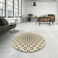 thumbnail image 4 of Ahgly Company Tapis Rond Lavable en Machine Intérieur Transitionnel Marron, 5 Pieds Rond, 4 of 7