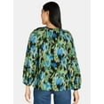 thumbnail image 3 of Time and Tru Women's Peasant Blouse with Long Sleeves, Sizes S-XXXL, 3 of 5