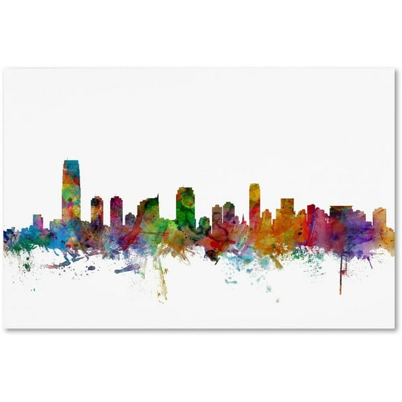 Trademark Fine Art "Jersey City New Jersey Skyline" Canvas Art by Michael Tompsett