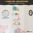 thumbnail image 2 of Nursery Book Shelves, Scalloped Shelves, 4-Pack White Set with 1 Hanging Rod and 8 S-Hooks for Kids’ Rooms and Baby décor$$Home Decor, Kitchen, & Other, 2 of 6