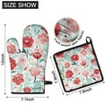 thumbnail image 6 of Pioneer Flower Kitchen Oven Mitt and Pot Holder Sets 2 Pcs for Baking, Cooking and Grilling, Heat Resistant Up To 392 °F, 6 of 7