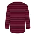 thumbnail image 3 of yillto Big and Tall Top for Mens Striped Long Sleeve Crew Neck Tshirts Casual Pullover Regular Tee, 3 of 4