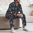 thumbnail image 7 of Lsque Shells and Seaweed Pattern Long Sleeve Pajama Set for Men - Soft 2-Piece Sleepwear and Loungewear Set with Pockets, Comfy Nightwear-Small, 7 of 7