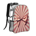 thumbnail image 3 of Susaid Retro Bow Print Clear Backpack See Through Transparent Plastic Clear Bookbags for School, College, Stadium,Work, 3 of 7