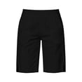 thumbnail image 5 of Women's Cotton Elastic Waist Shorts with Pockets Solid Knee Length, Mid Rise Drawstring Casual Summer Beach Walking Hiking Shorts, Womens Shorts | UKHCCC,Black S, 5 of 9