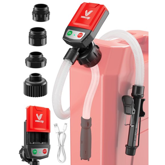 Bomba de transferencia de combustible VEECAP con autoapagado, 3.8 GPM, manguera de 130 cm