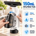 thumbnail image 5 of ICREOPRO Cordless Window Vacuum Cleaner, 20W Handheld Electric Glass Squeegee, 1.8-2.0 kPa Suction, 2200mAh, 50-Min Runtime, 150mL Tank, Spray Bottle & Microfiber Pad, 5 of 8