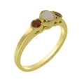 thumbnail image 1 of LBG British Made Solid 14k Yellow Gold ring with Natural Opal & Garnet Womens Engagement Ring - 33 size options - Size 9.75, 1 of 7