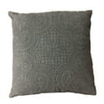 thumbnail image 1 of KASENTEX Oreiller en Coton Polyester 100 % Lavé à la Pierre Style Country-Chic, Motif Brodé Floral Traditionnel, 18"x18 Pouces, Brun Argile, 1 of 6
