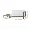 thumbnail image 4 of Cascada Outdoor Acacia Wood Right Arm Loveseat and Coffee Table Set with Cushion, Gray and White, 4 of 8