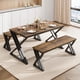 thumbnail image 1 of QinaQin Juego de comedor con bancas de 44.8 pulgadas para 4 personas, mesa de cocina con estructura metálica en X, ahorrador de espacio para depa o estudio, 1 of 7