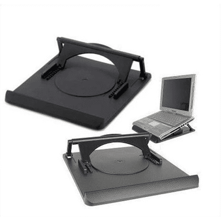 Swivel Laptop Stand: adjustable height rotating desktop computer riser for notebooks under 15”. Portable ergonomic macbook pro computer cooler (Best Laptop Stand For Macbook Pro)