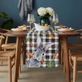thumbnail image 2 of Grey Bunny Easter Table Runner - 120 Inch Long, Kitchen Dining Table Runner Dresser Scarves, Rabbits Spring Botanical Black White Plaid Farmhouse Decor for Coffee Tables Wedding Party Banquet, 2 of 8