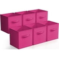thumbnail image 1 of Sorbus Cubos de Almacenamiento de Tela Plegables de 11 Pulgadas: 6 Contenedores Plegables con Asas para Ropa, Juguetes y Libros (Rosa), 1 of 6