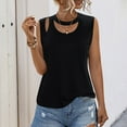 thumbnail image 2 of fatyb Women's Tank Tops Cut out Sleeveless Loose Tunic Casual Plain Summer Basic Tee Shirts for Women, 2 of 7