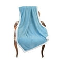 thumbnail image 5 of Tirrinia Super Soft Velvet Plush Throw Blanket 50”x 70”, Reversible Fuzzy Solid Blanket, All Season Bed Throw TV Blanket Sea Blue, 5 of 5