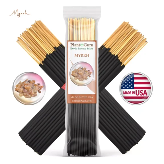 Myrrh Incense Sticks 7" Bulk - 1 Bundle 85 to 100 Sticks - Smooth and Clean Long Burn Time, 30 to 45 Minutes.