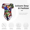 thumbnail image 5 of Lsque Mario Women's Crew Neck Short Sleeve Bodysuit Basic T Shirts Tops Onesie Adult Cute Pajama-Medium, 5 of 8