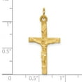 thumbnail image 2 of 10k Yellow Gold Satin Solid Polished Crucifix Pendant Necklace 32x16mm Wide Pendant for Women, 2 of 2