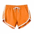 thumbnail image 2 of Binmer Womens 3 Inch Running Gym Athletic Workout Shorts ,Fitted Short with Pockets and Drawstring Orange,Womens Plus M, 2 of 3