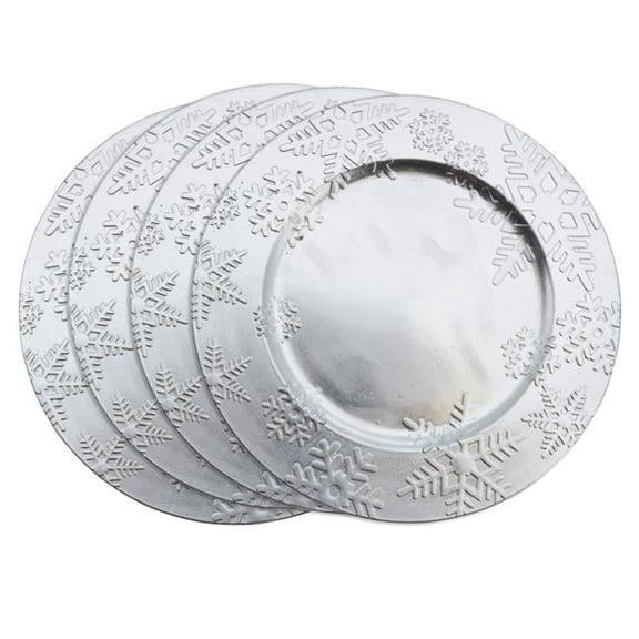 Saro Lifestyle Embossed Winter Snowflake Design Charger Plate - set of 4 pcs