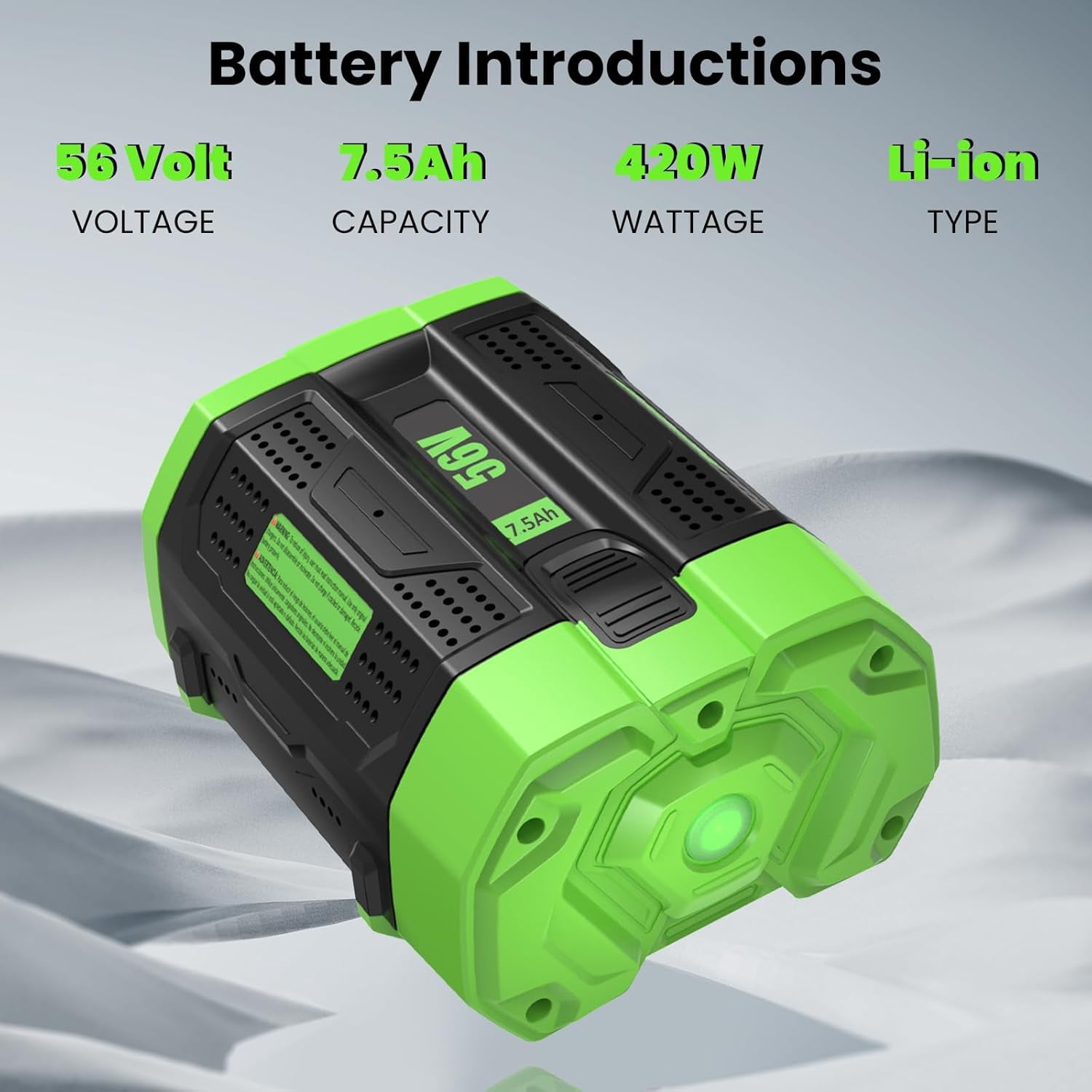 2Packs 7500mAh High Capacity Replacement for EGO 56V Lithium-ion Battery Compatible with EGO 56 Volt 7.5Ah Battery BA2800T BA4200T BA1400 BA5600T LB6504 LB5804 LB6500 LB4800 Power Tools