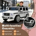 thumbnail image 3 of Track Seven 24V Ride on Car, Licensed Mercedes-Benz G500 Electric Car with Remote Control, Bluetooth, LED Lights, Max Speed 5.7 mph, 24V Ride on Truck for Boys Girls Age 3+, White, 3 of 7