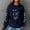 Blue, variant on Sweatshirts for Women Waffle Hoodies Cute Cats Print Hood Sweatshirt Fall Winter Long Sleeved Round Neck Pullover Tops Outwears with Pocket