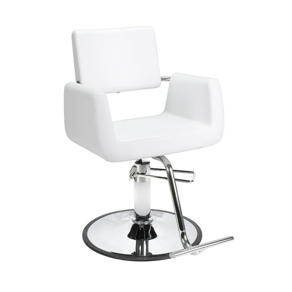 Beauty Salon Styling Chair ARON WHITE (A12) Square Wide Width Styling Chair Beauty Salon Furniture & Equipment