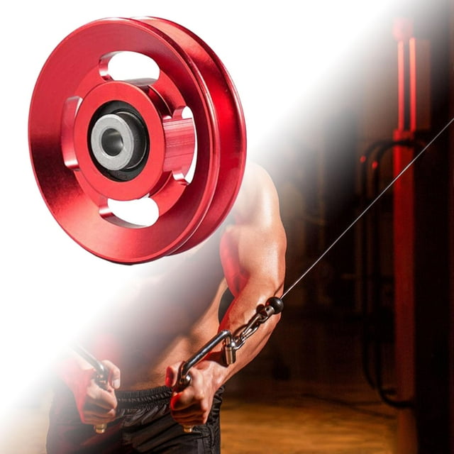 DYNWAVECA Poulie de Roulement en Alliage d'Aluminium Remplacement Poulie Ronde Roue de Câble de Gym pour Accessoire de Porte de Garage d'Exercice 88mm
