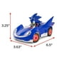 thumbnail image 4 of Sonic & Sega All-Stars Racing RC: Sonic - NKOK (681), coche con control remoto a escala 1:28 de 2,4 GHz, diseño compacto de 6,5 pulgadas, licencia oficial de Sega Sonic The Hedgehog, funciona con pila, 4 of 5