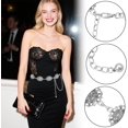 thumbnail image 4 of Oval Concho Chain Belt for Women Cowgirls Metal  Chain Belts for Jeans Dress Country Outfits, 4 of 6