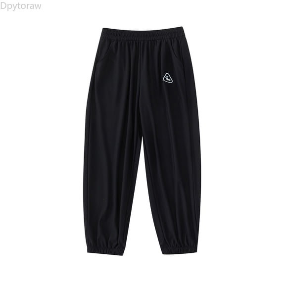 Dpytoraw Children's Quick Dry Pants, Summer Sun Protection Thin Sports Joggers for Outdoor Play Black Size 3-4 Years