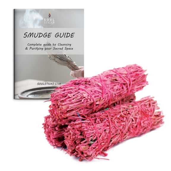 2 Pieces Rose Scented Sage Smudge Sticks 2pc with Essential Oils, Resins and Fragrance Oil
