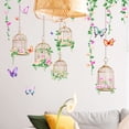 thumbnail image 2 of Adhesivos de pared con forma de jaula de pájaros con flores y mariposas, 40 x 59 cm, PVC, 2 of 4