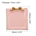 thumbnail image 2 of Uxcell Vintage Decorative Rectangle Tray Resin Bow Knot Organizer Dish Plate, Pink 2 Pack, 2 of 5