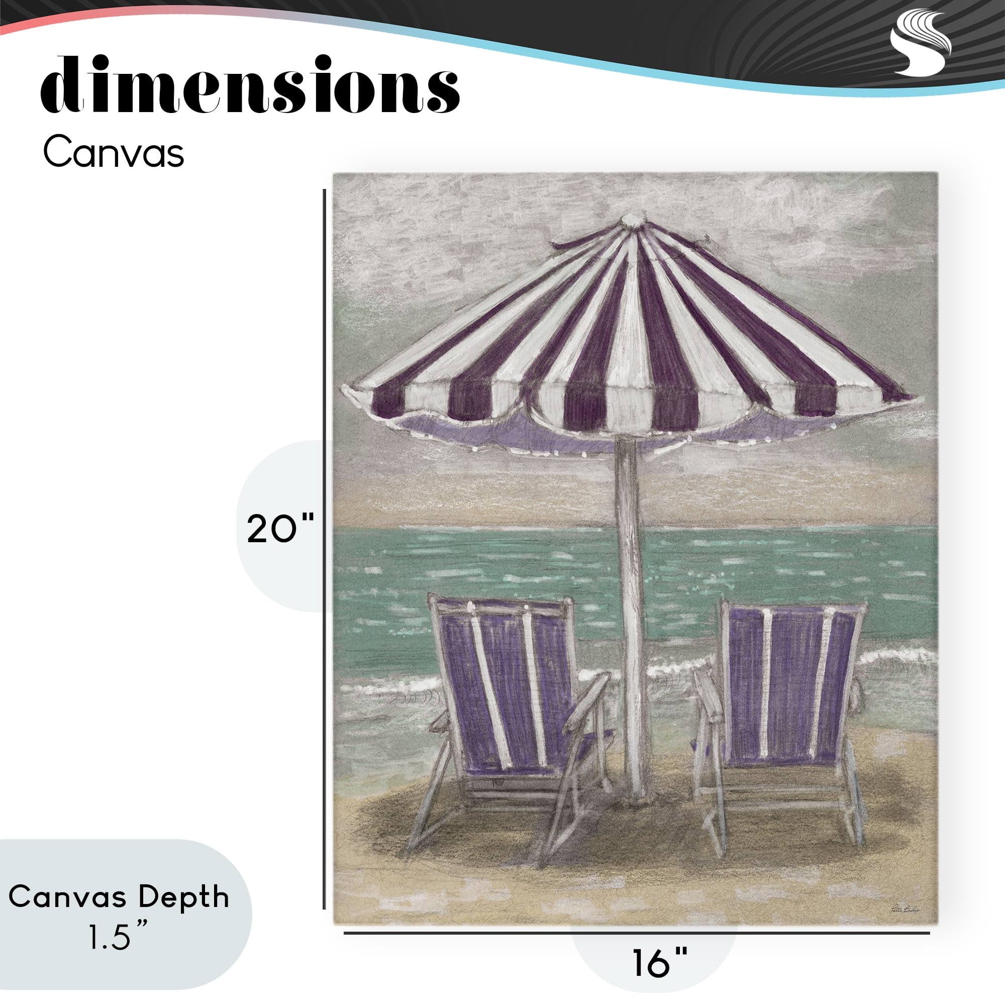Stupell Industries Umbrella & Chairs on Beach Canvas Wall Art, design by Patti Bishop