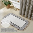thumbnail image 3 of VHC Brands Ashmont Farmhouse 27"x48" Bathmat Creme Ruched Ruffle Cotton Solid Color Rectangle Bath Decor, 3 of 5