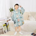 thumbnail image 6 of FORMRS Wearable Blanket Hoodie with Sleeves for Kids Cozy Flannel Sweatshirt, Green Cute Rabbits, 6 of 7