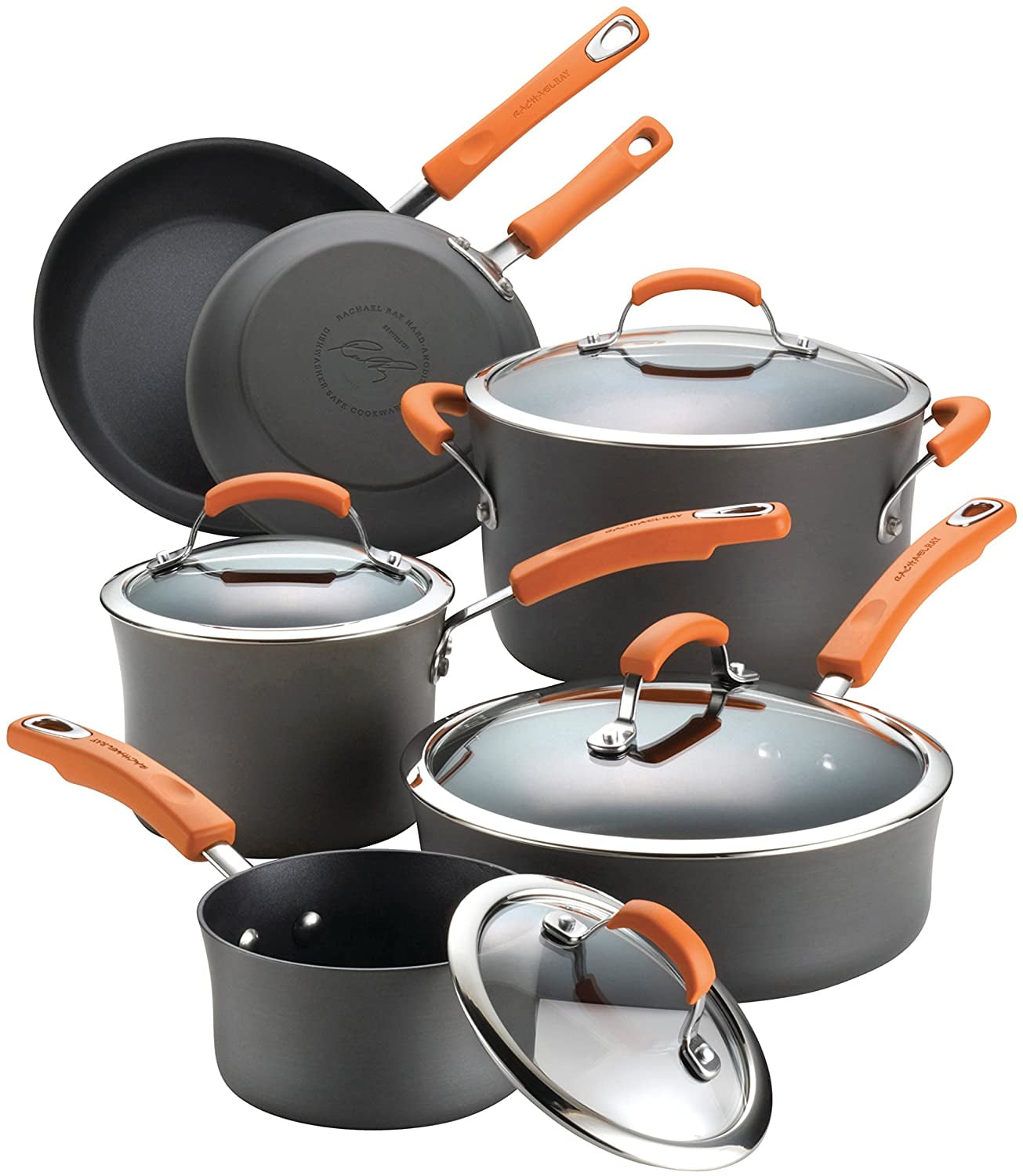 Rachael Ray Brights HardAnodized Aluminum Nonstick Cookware Set with