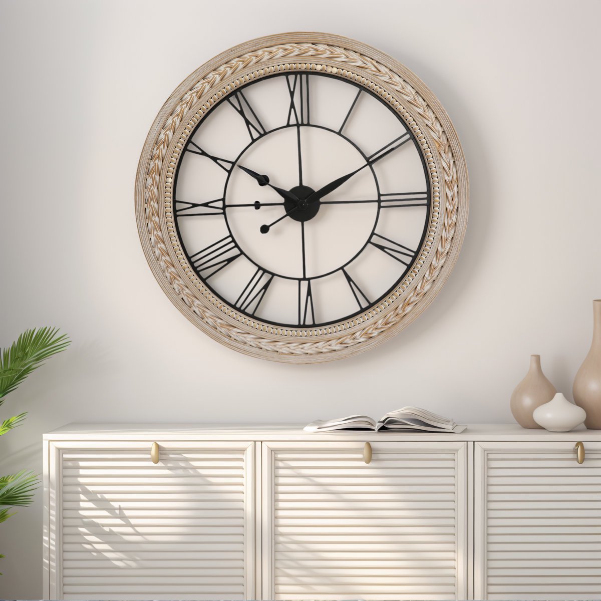 30 Farmhouse Bamboo Wall Clock
