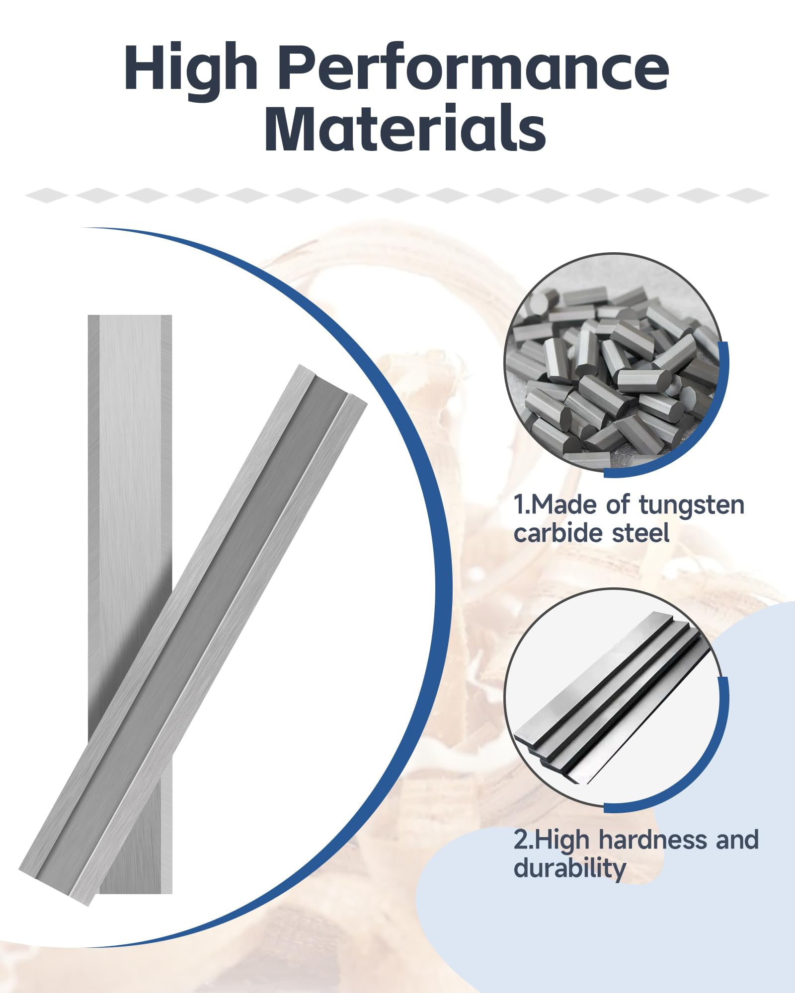 2.5" Carbide Paint Scraper Blades, Double-Edged Reversible Replacement Tungsten Steel Blades, Fit for 2.5in scraper, for Removing Paint, Wood, Glue and Grout - 4pcs