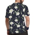 thumbnail image 2 of Wukai Lilies Flowers Print Men's Short-Sleeved Mesh T-Shirt,Quick-Dry Short Sleeve Workout T-Shirt-X-Small, 2 of 8