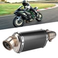 thumbnail image 3 of Tubo de motocicleta silenciador de motocicleta escape de acero inoxidable Tubo de escape corto de 51 mm y 2 pulgadas Silenciador universal de fibra de carbono modificado para ANGGREK Otros, 3 of 8
