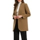 thumbnail image 4 of Abrigo de invierno para mujer con cuello de pico, de manga larga, con un botón, abrigo de longitud media, exterior XS color caqui, 4 of 6