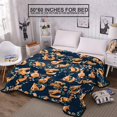 thumbnail image 3 of Fox Animal Fuzzy Flannel Navy Throw Blankets, Soft Blankets and Throws, Daughter Mom Friend Gift Fox Forest Flower Print Decorative Throw Blankets for Couch, 50"X60", 3 of 6