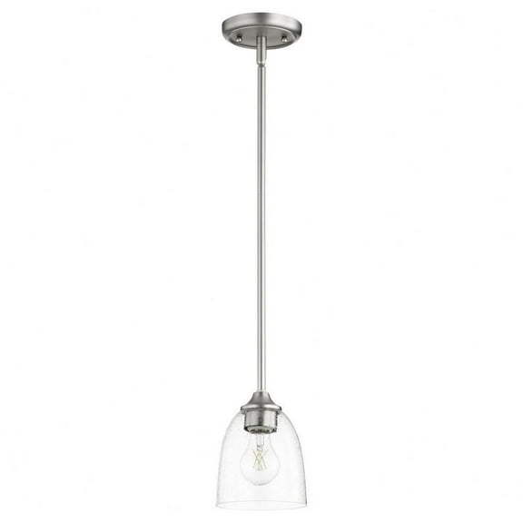 Irvine Reach 1 Light Pendant in Bailey Street Home Home Collection Style 5.5 inches Wide By 6.5 inches High-Satin Nickel Finish-Clear Glass Color
