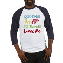 CafePress - Someone In California Loves Me Baseball Jersey - Cotton Baseball Jersey, 3/4 Raglan Sleeve Shirt