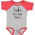thumbnail image 3 of Inktastic Hello, I'm New Here. Boys or Girls Baby Bodysuit, 3 of 5